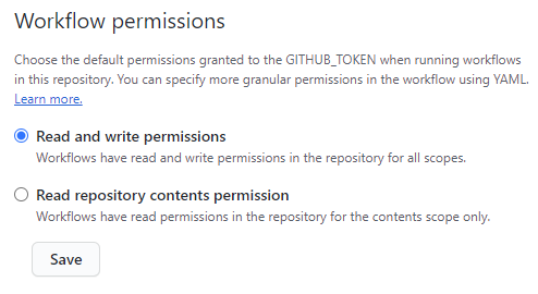 workflow permissions settings workflow permissions settings